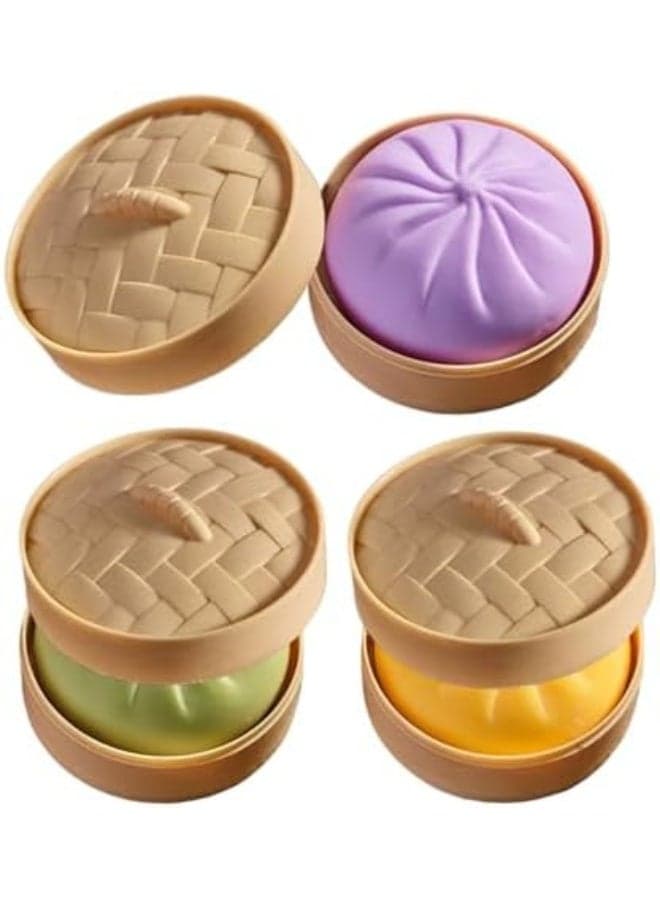 Giant Dumpling Squeeze , 3pcs Dumpling Stress Toy, Slow Rising Squeeze , Sensory Fidget Toys Adults, Rainbow Colorful Dumplings, Soft Decompressions Dough, Anxieties Relieve