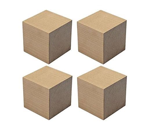4PCS Blank Wooden Cubes Natural Unfinished Pine Wood Craft Blocks DIY Projects Wood Square Blocks for Puzzle Making Crafts 236 x 236 x 236