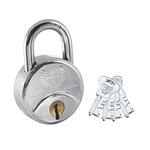 Harrison SC-2000-0552 Key Padlock (Silver, Painted Finish) | Padlock, Padlocks, Locks for Home, Locks for Main Door