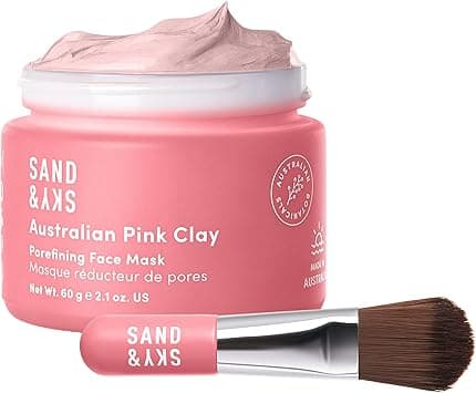Sand Sky Australian Pink Clay Detoxifying Face Mask with Vitamin C Antioxidants Pore Clearing Clay Mask for BlemishProne Skin Fades Hyperpigmentation Evens Tone