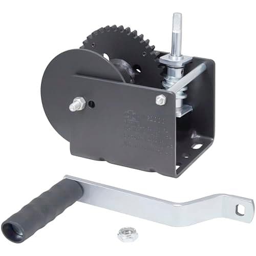 Goldenrod Dutton-Lainson Company Worm Gear Winch (WG2000) with 7" Ergonomic Handle - Rust-Resistant Finish for Heavy Equipment, Lifting & Trailers - 2000 lb Capacity, 40:1 Gear Ratio, Manual Use