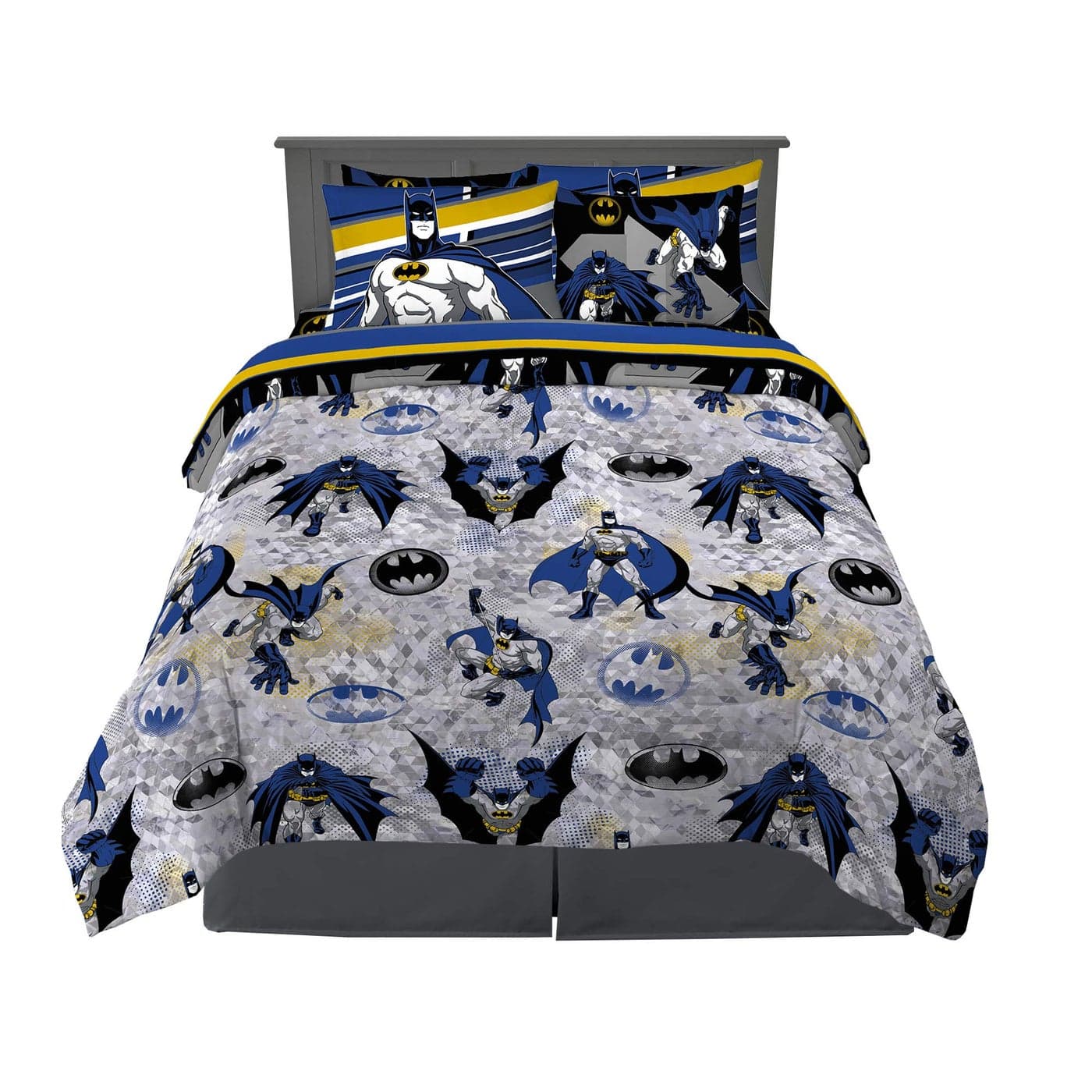 Franco Kids Bedding Super Soft Comforter and Sheet Set with Sham 7 Piece Full Size Batman