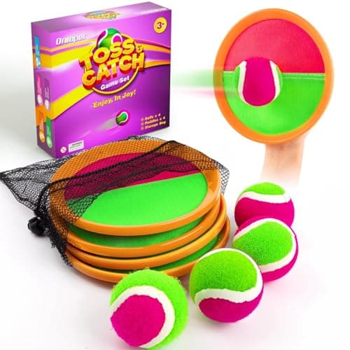 Toss and Catch Ball Game Set Outdoor Indoor Activity Toys for Kids Sticky Paddle Ball Toy for Boys Girls 3 4 5 6 7 812 Year Old Great Games for Beach Pool Yard Easter Basket Stuffers Gifts
