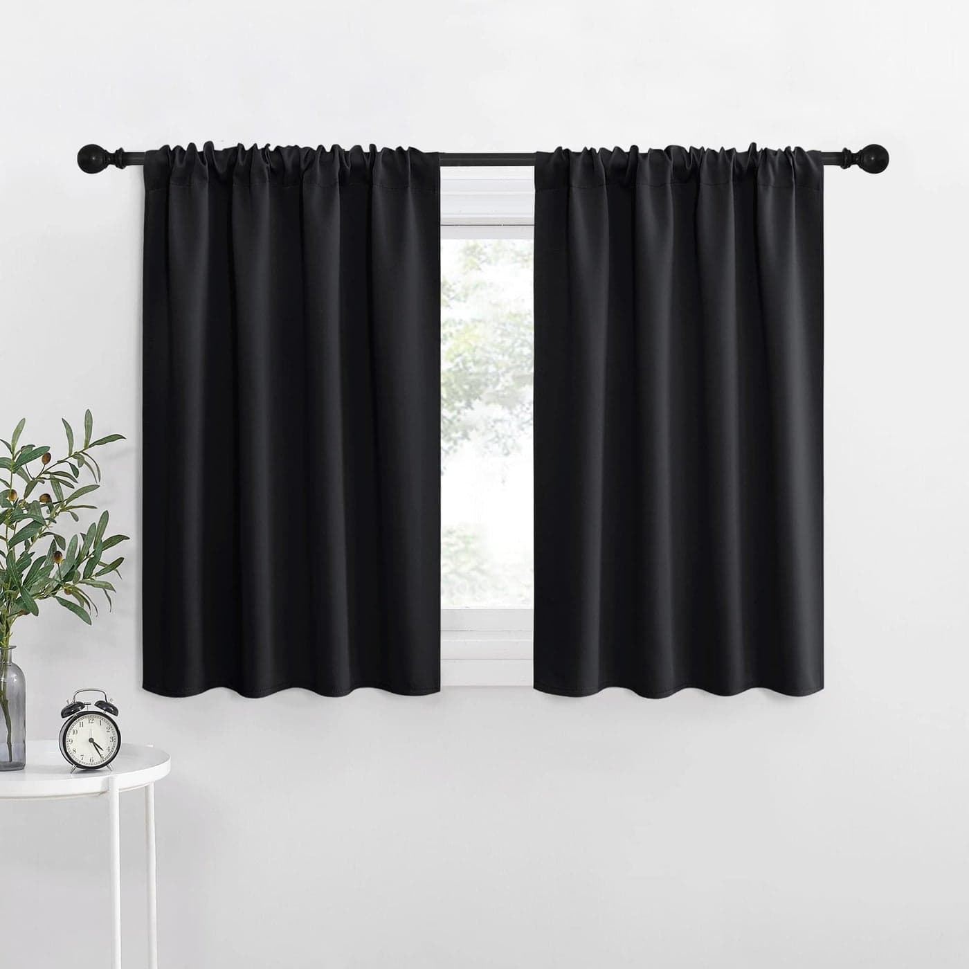 NICETOWN Halloween Short Curtains 36 inches Long Black Out RV Bunk Panels Kitchen Window Curtains Over Sink Thermal Insulating Blackout DrapesDraperies for Small Window 2 Panels 42 inches Wide