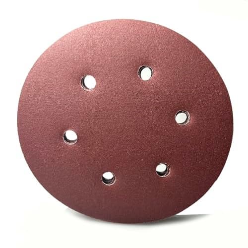 M MIMHOOY 6 inch Sanding Discs Hook and Loop 180 Grit 6 Hole Round Sandpaper for Random Orbital Sander 10 Pcs