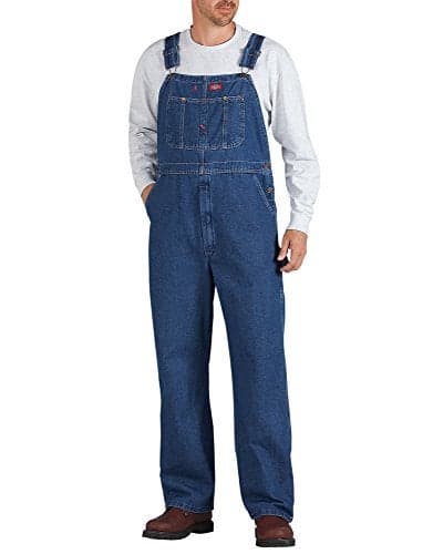 Dickies mens Denim Bib overalls and coveralls workwear apparel, Stone Washed, 38W x 32L US