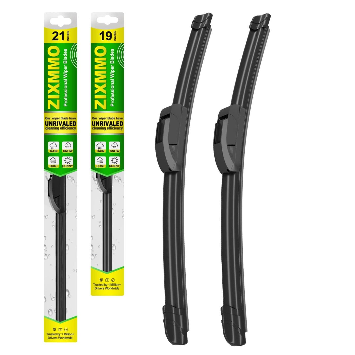 ZIXMMO OEM Quality 21in 19in Premium AllSeason Windshield Wiper Blades for Original Equipment ReplacementSet of 2