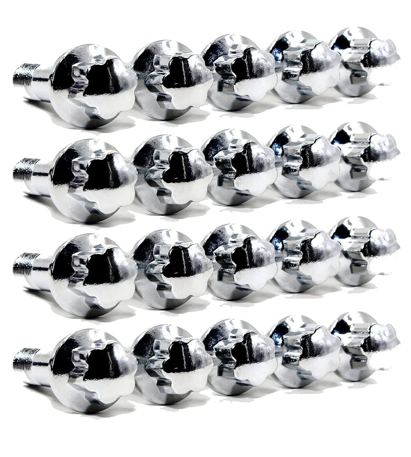Set of 20 Veritek 14x1.5mm Chrome OE 2.75 Inch 45mm Shank Length 17mm Star Hex Ball Seat Wheel Lug Bolts for Mercedes CL S GL GLK G GLS ML R Class Factory Wheels VPE-14151809CF