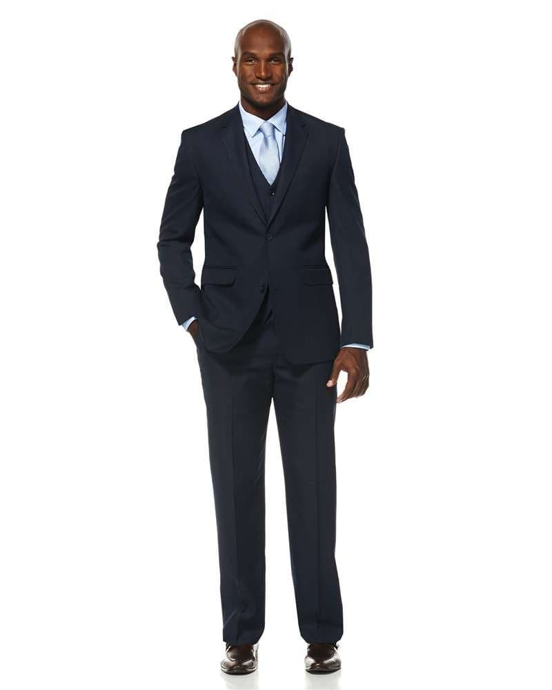 Savane Men's Tailored Micro Houndstooth Suiting Jacket, Navy, 36 Regular