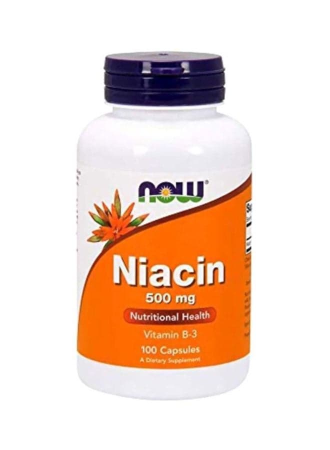 Niacin Vitamin B3 Dietary Supplement 500 mg - 100 Capsules