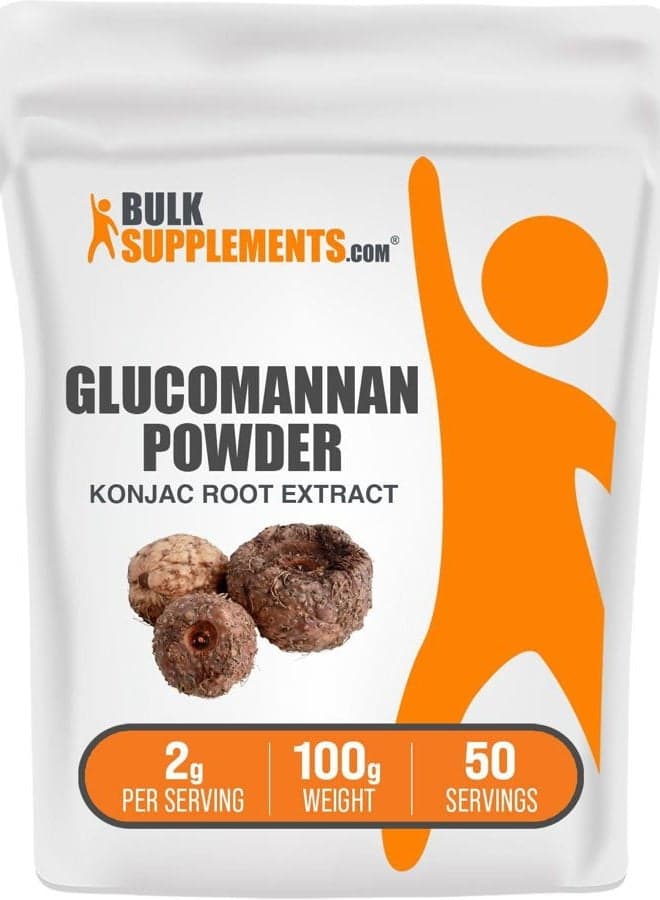 .com Glucomannan Powder - from Konjac Root Extract Powder, Glucomannan Supplements - Gluten Free, 2g per Serving, 100g (3.5 oz) (Pack of 1)