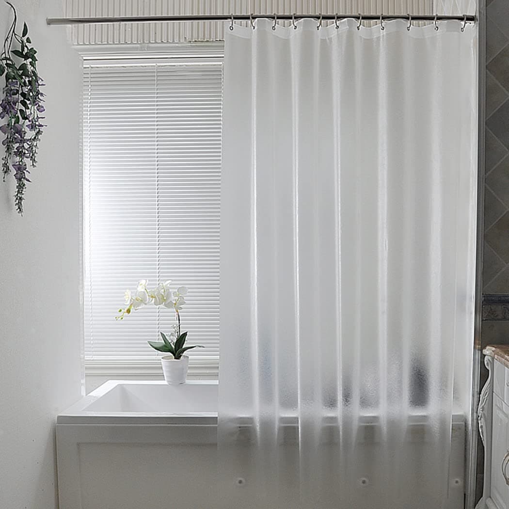 AooHome Extra Long Shower Curtain Liner Clear Eva Frosted Shower Curtain with 5 Bottom Magnets Semi Transparent 72 x 86 Inch