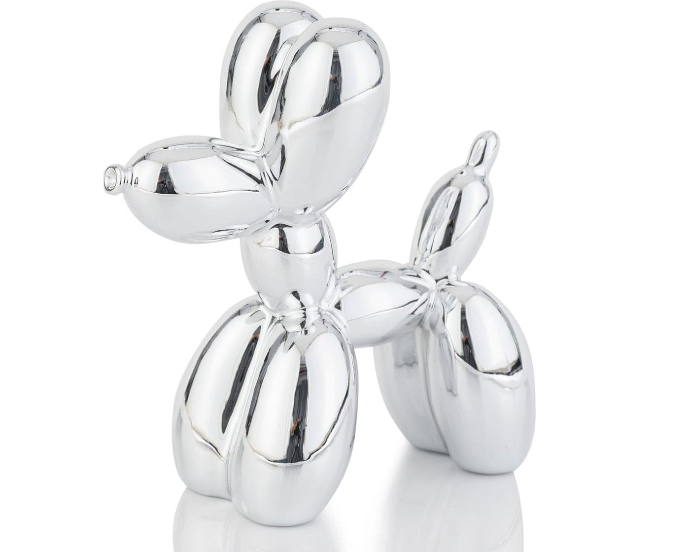 AMOIENSIS Shiny Silver Balloon Dog Statue Decor 4 inch Small Knick Knacks Balloon Dog Animal for Desk Shelf Decor