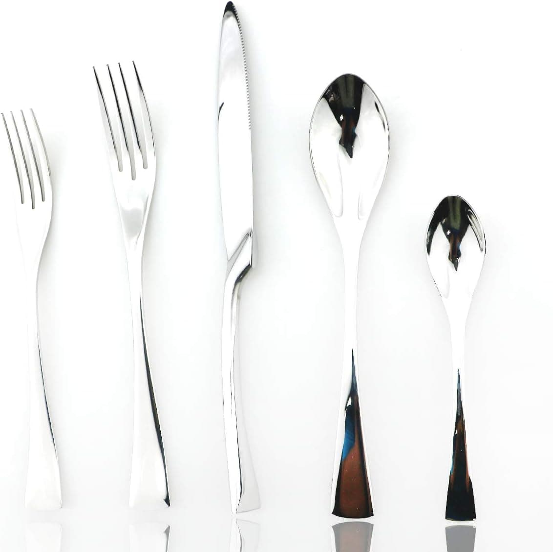 JASHII 1810 Stainless Steel 20 Piece Mirror Polished Silver Flatware SetDinner Knife Fork Salad Fork Dessert Spoon Coffee SpoonService for 4 Silverware Utensil Sets