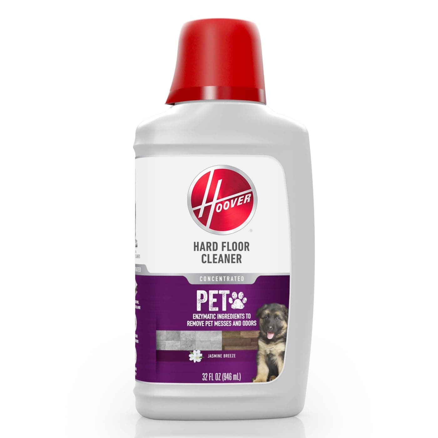 Hoover Pet Hard Floor Cleaner Solution, 32 oz., Jasmine Breeze Scent, Concentrated Pet Cleaning Formula, For Use on Sealed Vinyl, Sealed Hardwood, Tile and More, Pair with Hoover Hard Floor Machines