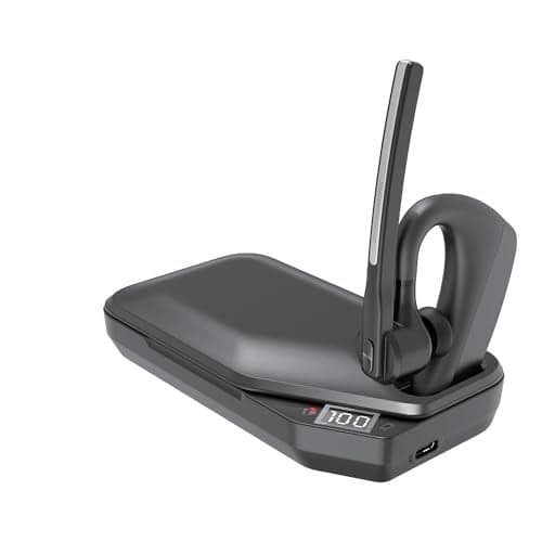Conambo Bluetooth Headset V5.2 Wireless Bluetooth Earpiece with 750mAH Charging Case 80Hrs Talktime Wireless Headset with CVC8.0 Dual Mic Noise Canceling for iPhone Cellphone Trucker Work