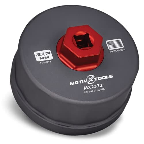 Motivx Tools MX2372-US 72.8mm/74mm 14 Flute Precision CNC Machined Oil Filter Wrench - Compatible With Toyota, Motorcraft, STP & Bosch Filters