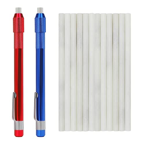 Gutimore Soapstone Holder Pack of 14 2pcs Round Soapstone Pencils with 12pcs Soapstone Refills for WeldingMetal Fabrication Construction and Textile