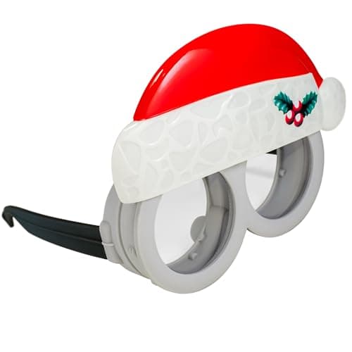 Sun-Staches Minions Santa Goggles| Holiday Party Costume Glasses | UV 400 | One Size Fits Most