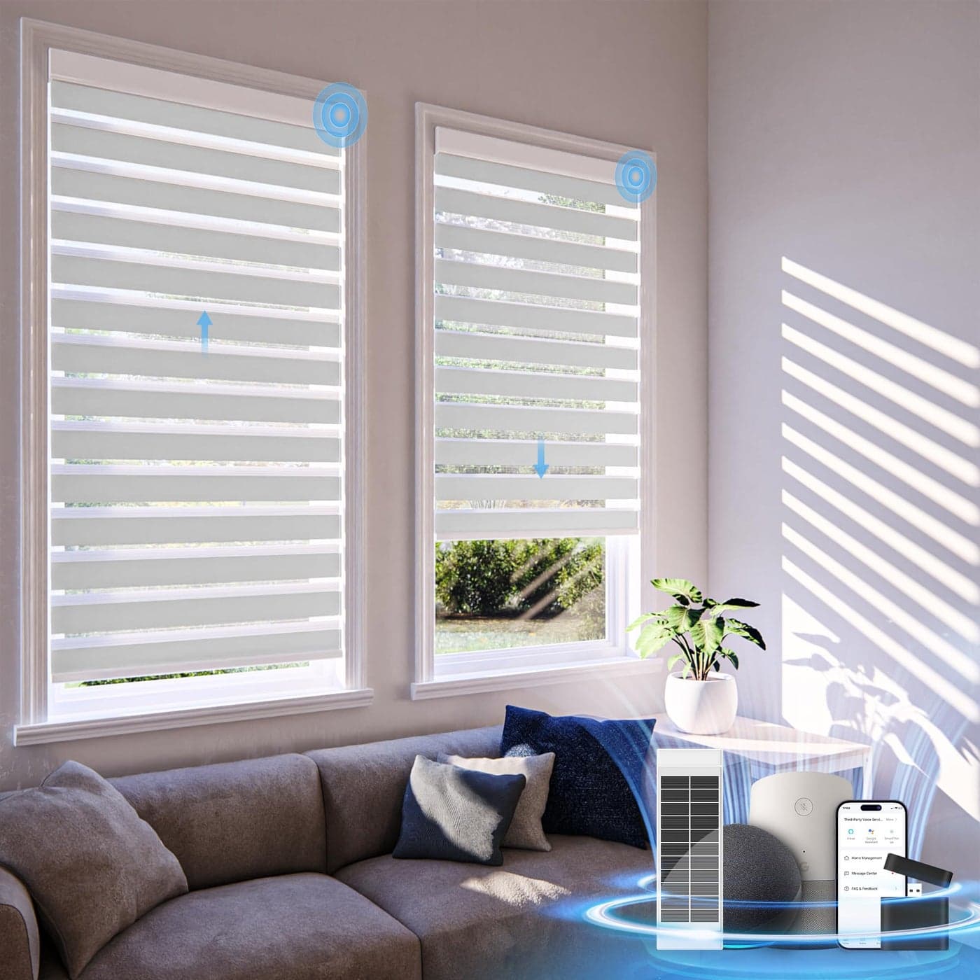 DONGFXK Motorized Zebra Blinds with RemoteRechargeable Smart Electric Cordless ShadeWhite35 W X 72 H