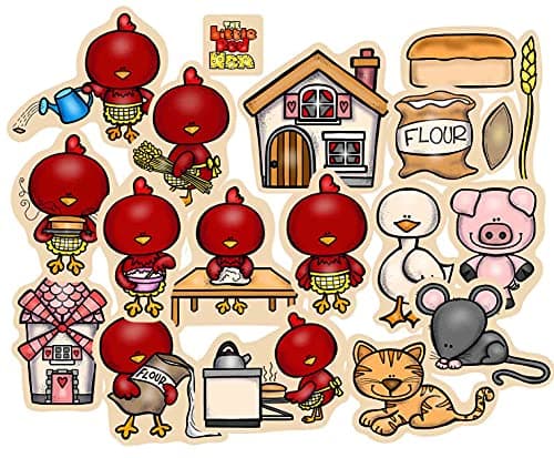 Little Red Hen Story Set FlannelFelt Board Figures 19 Pieces PRECUT Plus Activity Pages Preschool Toddlers