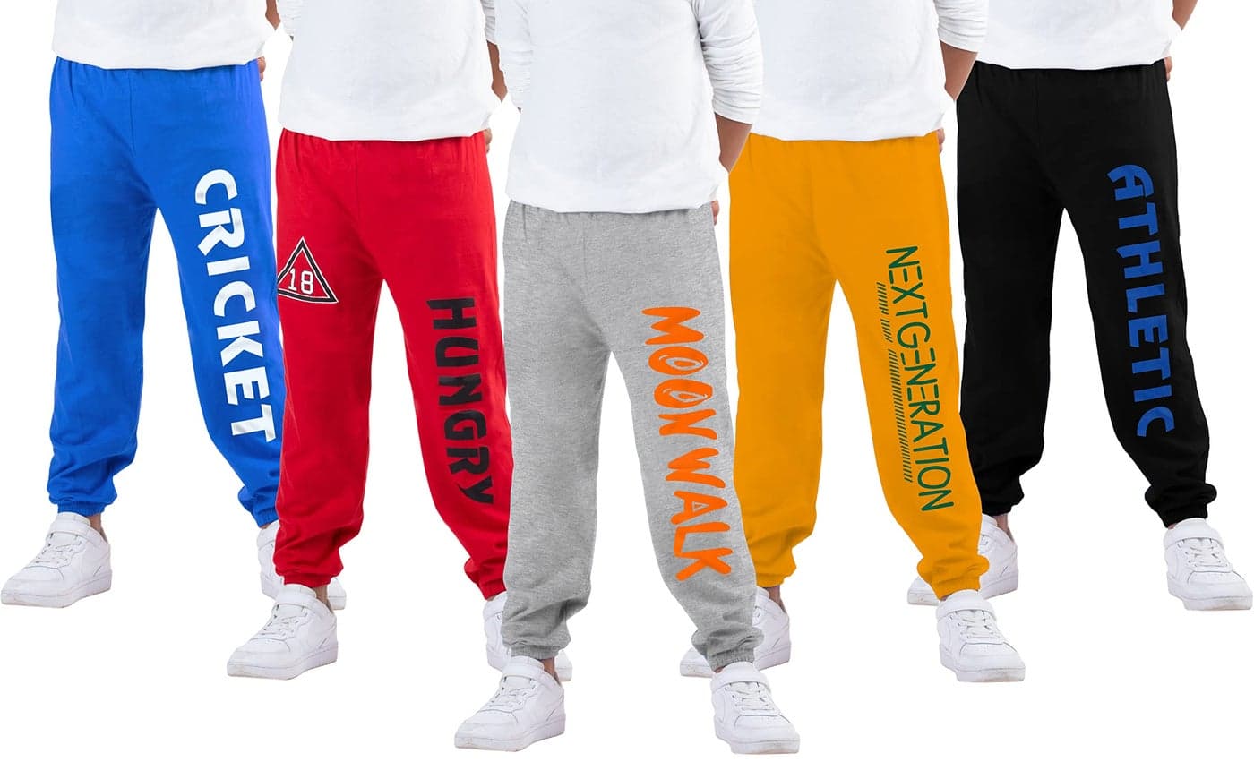 KYDA KIDS 100% Cotton Kids Printed Track Pant for 9-10 years Girls & Boys - Loose Fit Lower for Unisex, Multicolor - Pack of 5