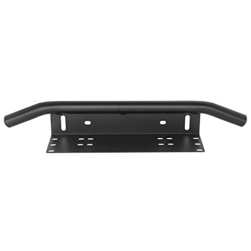 Jtron Car Universal Front Bumper License Plate Frame Mount Bracket Holder License Plate Bumper Frame for Off Road Jeep LED Work Light Bar Mounting Bracket with Front Bull Bar (Black)