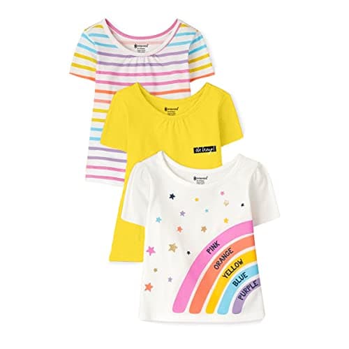 KYDA KIDS Antibacterial Girl's Cotton Tshirt 7-8 Year Yellow