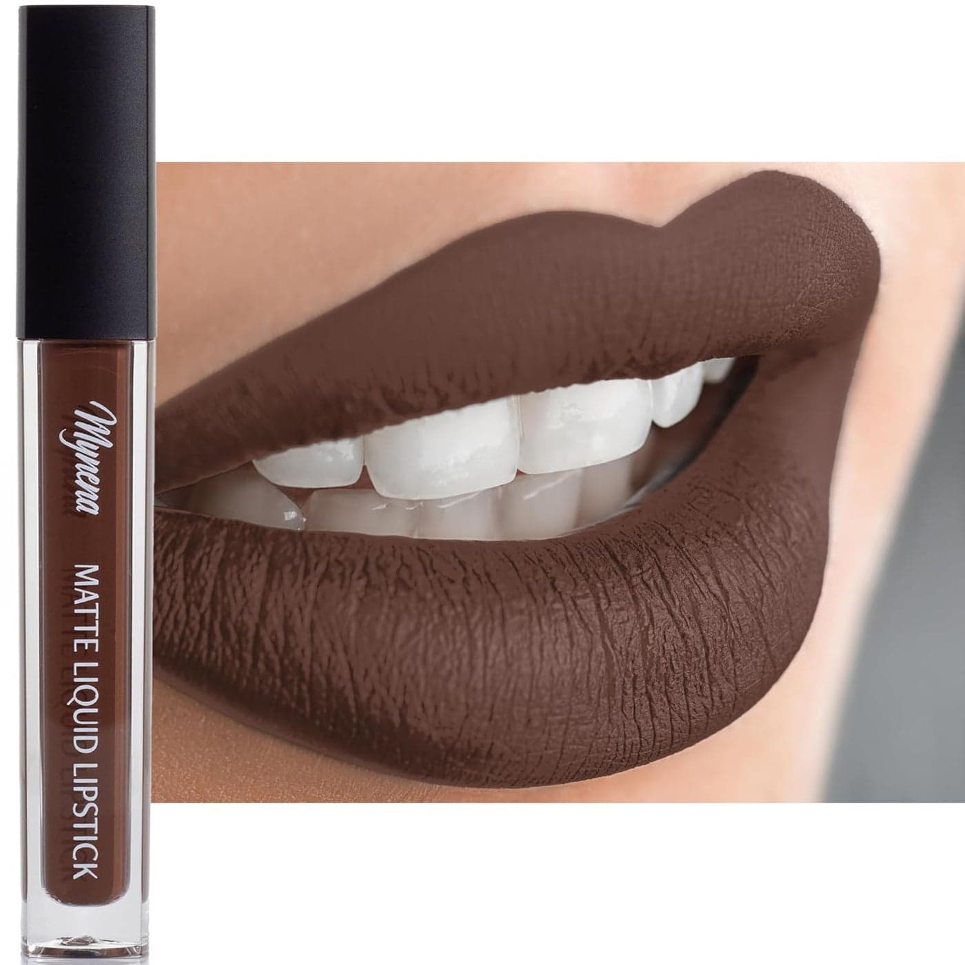Mynena Brown Long-Lasting Matte Liquid Lipstick Intense Color Smudge-Proof & Waterproof Comfortable Hydrating Shea Butter Vegan & Cruelty-Free | Cyndia