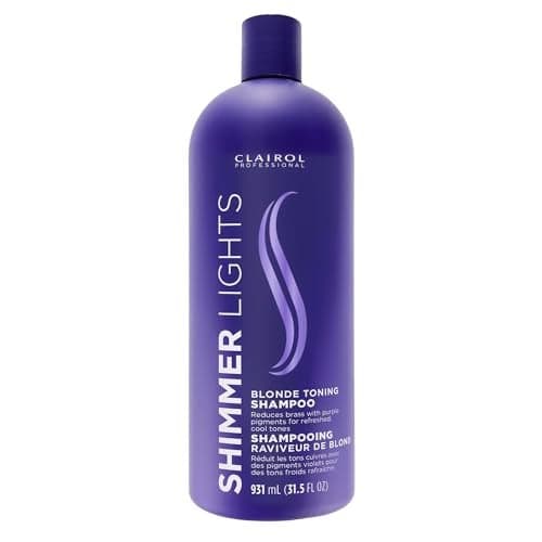 CLAIROL PROFESSIONAL Shimmer Lights Purple Shampoo 315 fl Oz Neutralizes Brass Yellow Tones For Blonde Silver Gray Highlighted Hair Packaging May Vary