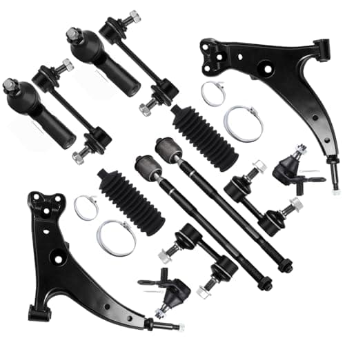 SCITOO 14pcs Suspension Kit Front Lower Control Arm Ball Joints Sway Bar Links Inner Outer Tie Rod Ends w/Steering Boots fit for 1993-1995 for Toyota Corolla