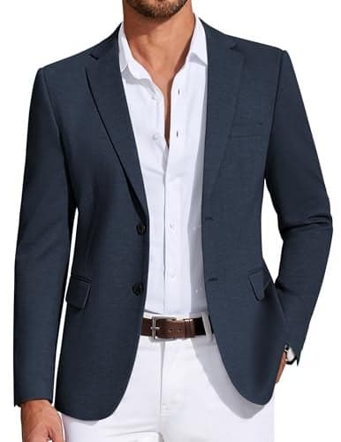 COOFANDY Mens Sport Coat Blazer Casual Slim Fit Lightweight Stylish Sport Jacket Navy Blue, XXL