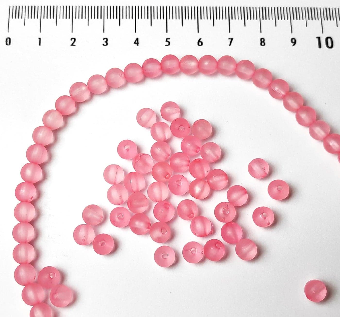 GoSetGet! 500pcs (6mm) LITE Pink ICE Moon Magical Shine Pearls moti/ICE Pearls Round Moti Beads for Jewelry Making (Lite Pink)