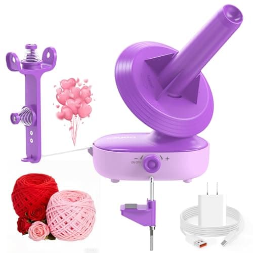 Caydo A1 Max Electric Yarn Winder 10oz Large Automatic Ball Winder for Crocheting DualSpring Strong Tension Stepless Speed Yarn Cake Spinner Organizer Ideal Present for Crochet LoversPurple