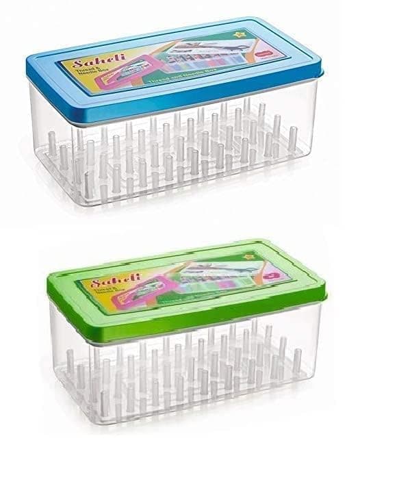 Spear Online Thread and Needle Box Big Size 36 spools Empty Thread BoxTailor Box MulticolourSet of 2