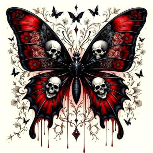 Xylogist Diamond Art Kits for Adults Beginners Butterfly Skull Diamond Painting Kits 5D DIY Full Round Drill Paint by Diamonds Dot Gem Art Home Wall Decor 12x12 Inch