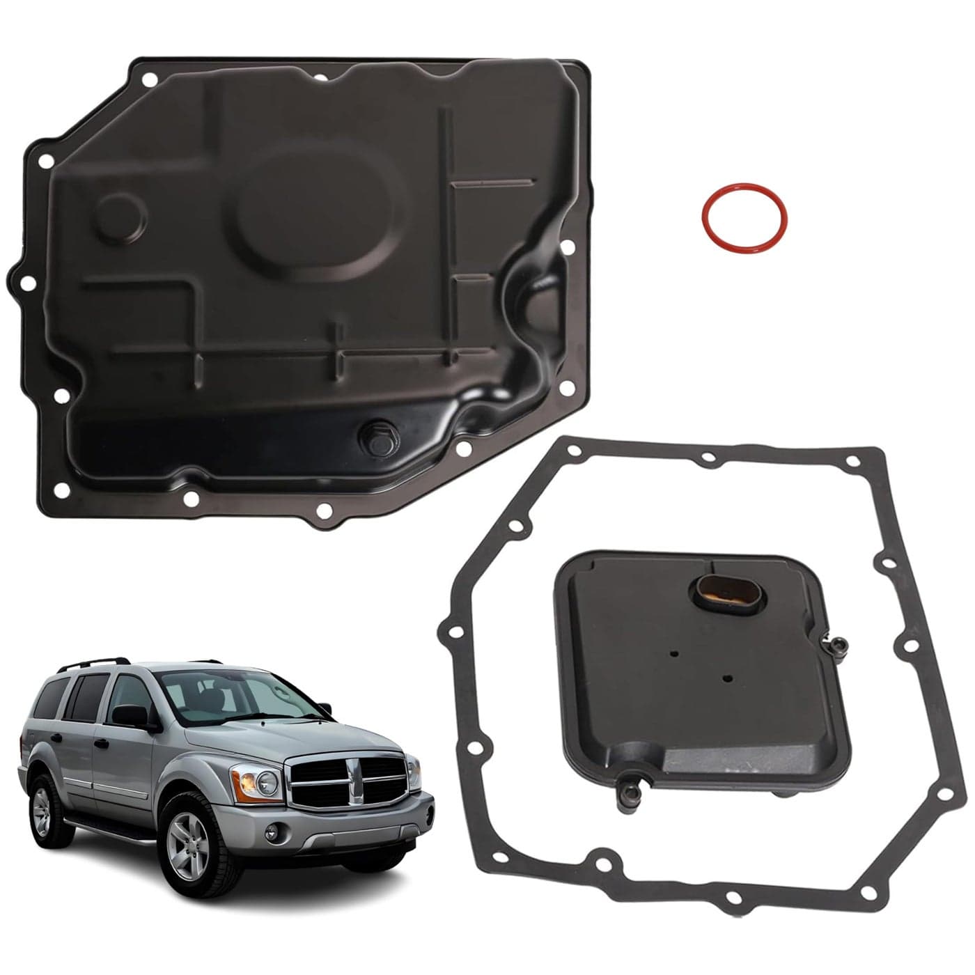 JAVOUKA Transmission Oil Pan Kit with Transmission Filter Gasket for 42RLE Transmission for Dodge Dakota Durango Nitro Challenger Charger Magnum for Jeep Liberty Wrangler 52852912AC 265818