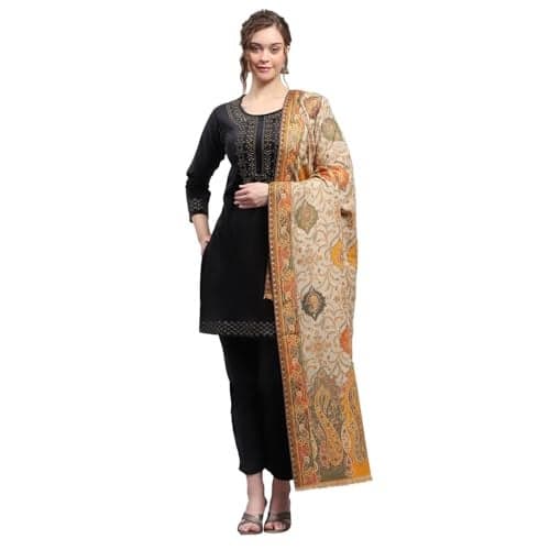Monte Carlo Womens Self design Mustard Shawl (224SHW7019-0-40)