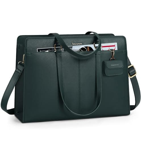 RAINSMORE Laptop Bag for Women 15.6 Inch Work Tote Bags Waterproof Leather Laptop Tote Professional Business Office Briefcase Large Computer Laptop Bag Handbag Shoulder Work Bags