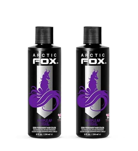 Arctic Fox SemiPermanent Hair Dye Vegan CrueltyFree Conditioning AmmoniaFree Long Lasting Purple AF For All Hair Types 8 Fl Oz Pack of 2