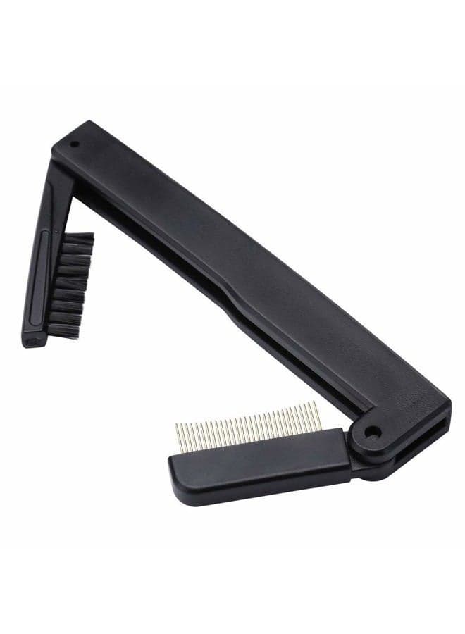 Dual-Sided Folding Mascara and Brow Grooming Tool - Lash Separator, Applicator, and Compact Eyebrow Brush