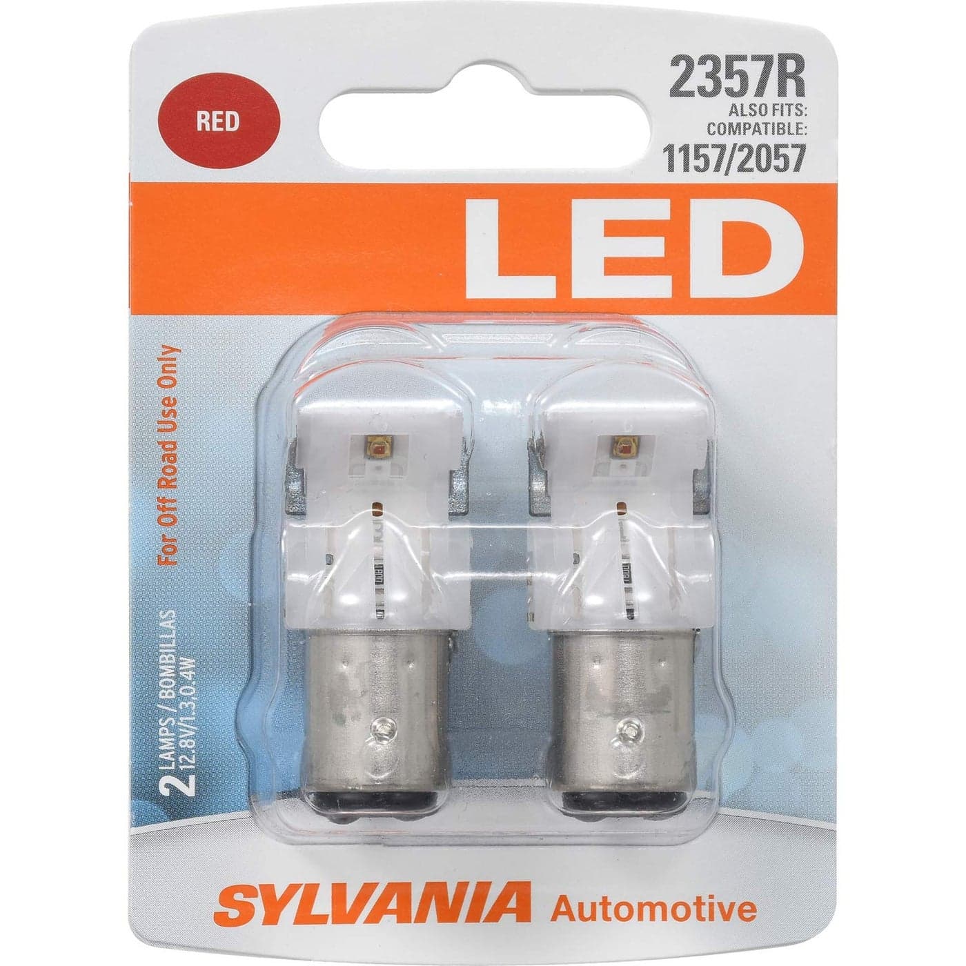 SYLVANIA 2357RSLBP2 2357 Red LED Bulb Contains 2 Bulbs