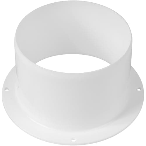 Vent Systems 4" Inch Air Vent Duct Connector Flange Straight Ventilation Pipe Plastic Ducting Connector Plate For Cooling Heating Ventilation System HVAC 4" Inches