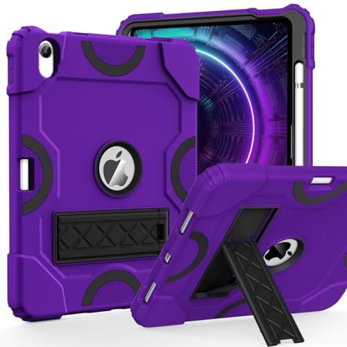 Cantis Case for iPad 11-inch (A16) 2025/ iPad 10th Generation 2022 (10.9 inch), Shockproof iPad Cover 10th Generation with Pencil Holder & Kickstand, Dark Purple+Black