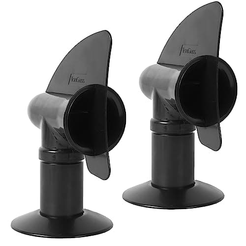 TonGass (2-Pack, Black RV Rotating Sewer Plumbing Vent Cover for RV Rotating Holding Tank Vent Wind-Powered Cover Draws Holding Tank Odors Out - Rotates 360 Degrees - Includes Mounting Hardware