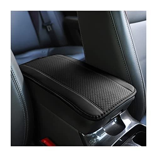 8sanlione Car Armrest Storage Box Mat, Fiber Leather Car Center Console Cover, Car Armrest Seat Box Cover Accessories Interior Protection for Most Vehicle, SUV, Truck, Car (Black/Gray)
