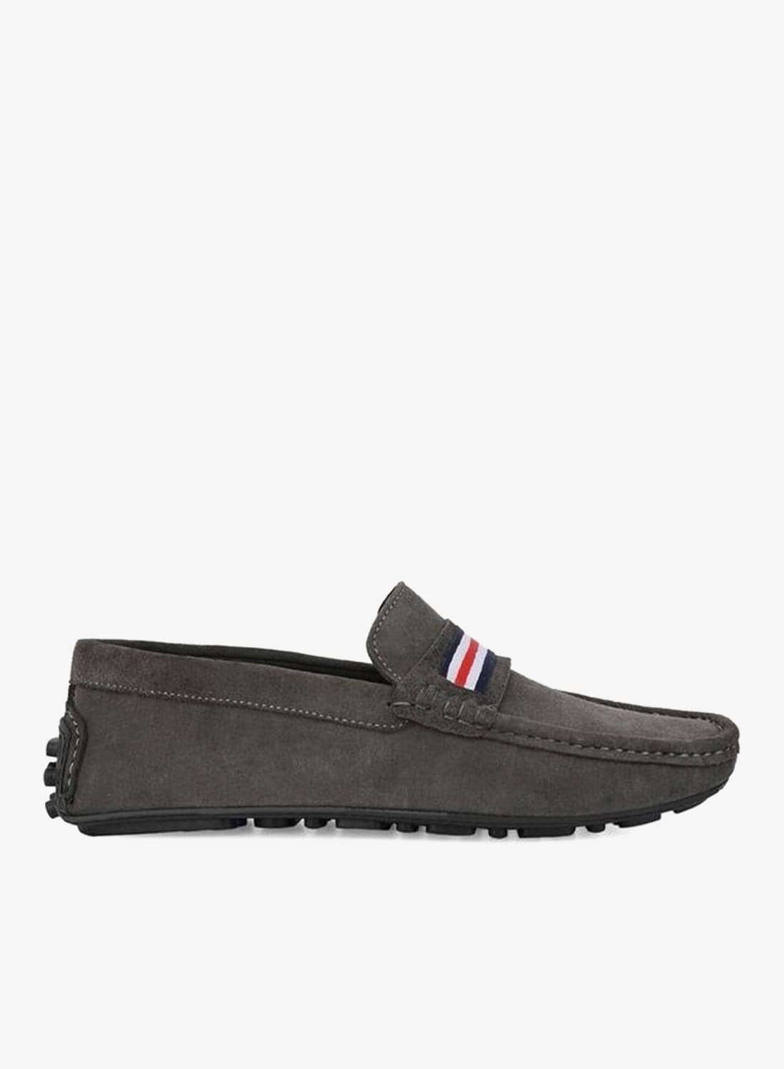 Stitch Detail Suede Tape Detail Slip On Loafers