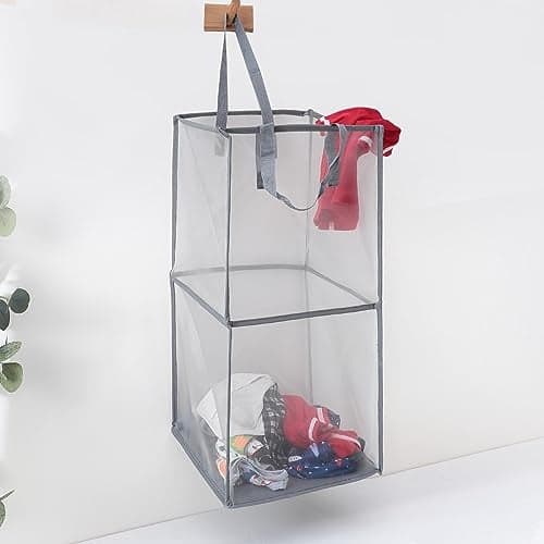 Kuber Industries Laundry Basket For Clothes|Foldable Laundry Hamper|Basket For Toys, Dirty clothes, Storage "30 LTR" (Grey)