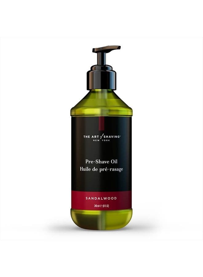 Pre Shave Beard Oil - Shaving Oil for Men, Protects Against Irritation and Razor Burn, Clinically Tested for Sensitive Skin, Sandalwood, 8.1 Fl Oz