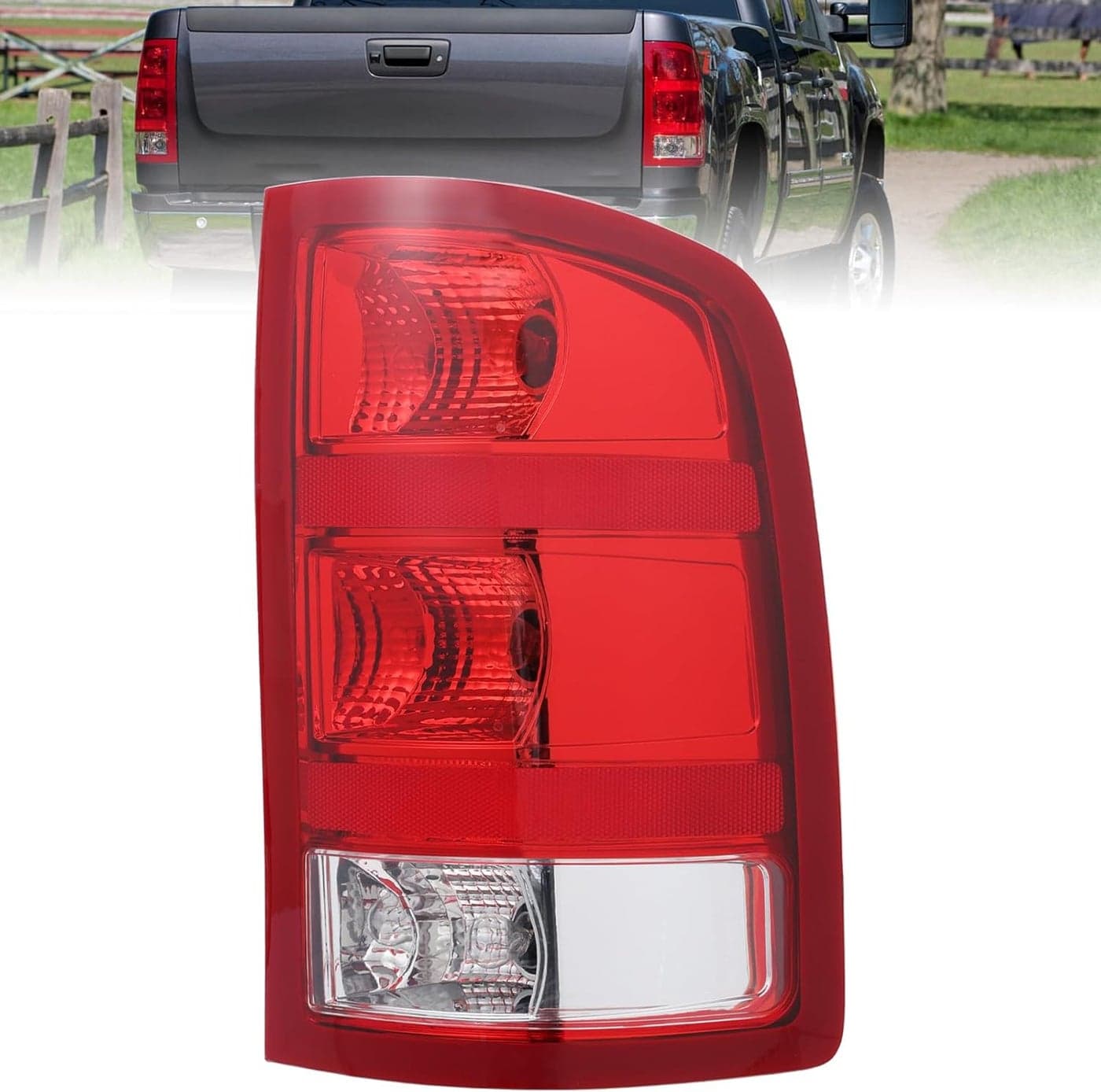 Boine Right Passenger Side Tail Light for 2007-2013 GMC Sierra 1500 2500HD 3500HD - Bulb Included
